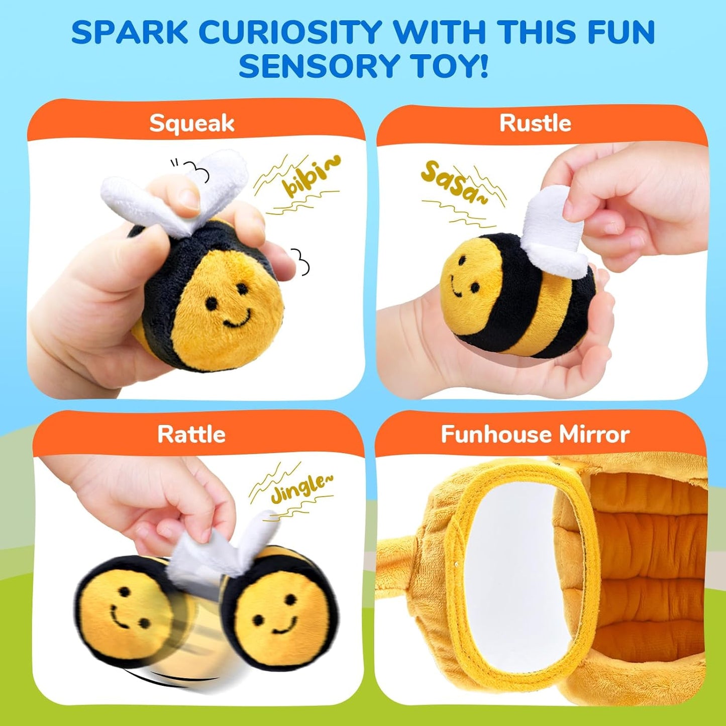 Baby Soft Collection - Interactive Sensory Beehive with 5 Adorable Bees