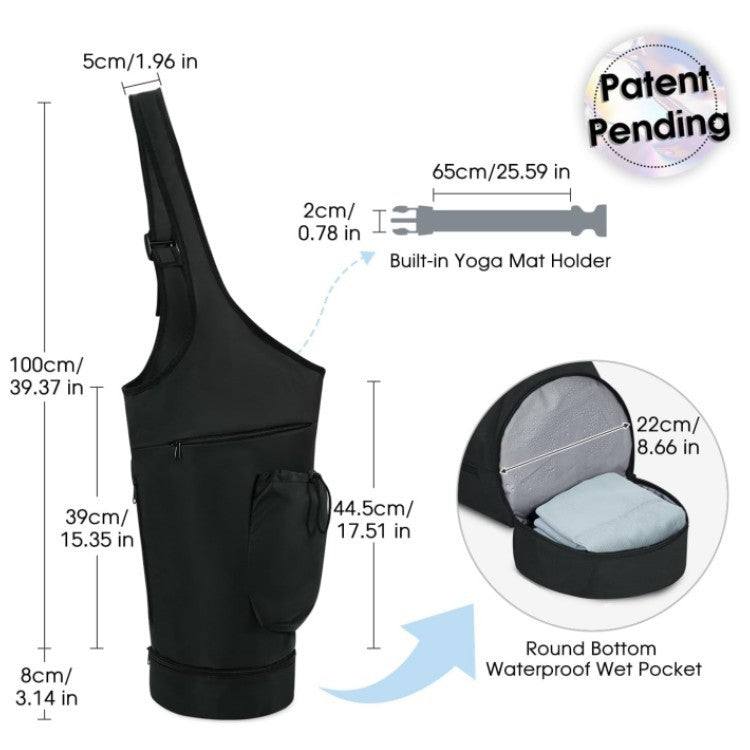 Yoga Mat Bag – Long Design with Waterproof Pocket and Bottle Holder